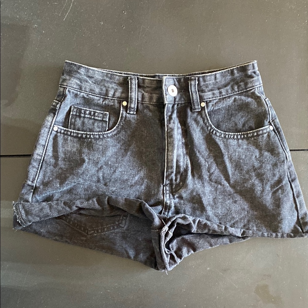 Cotton On Black Jean Shorts High-Waisted Vintage Style